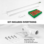 Load image into Gallery viewer, G128 Combo Pack: 6 Ft Tangle Free Spinning Flagpole (Silver) &amp; Turkmenistan Flag 3x5 Ft Printed 150D Polyester, Brass Grommets (Flag Included) Aluminum Flag Pole