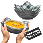 Load image into Gallery viewer, 4 Pcs Microwave Bowl Cozy Holders (Gray &amp; White Checkered) – Heat Resistant Microwave Bowl Holders for Hot Food Protect Hands from Hot Dishes – Soft Fabric for Safe &amp; Convenient Use in the Kitchen