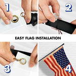 Load image into Gallery viewer, G128 Combo Pack: 6 Ft Tangle Free Aluminum Spinning Flagpole (Black) &amp; American USA TeaStained Flag 3x5 Ft, LiteWeave Pro Series Printed 300D Polyester  Pole with Flag Included