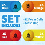 Load image into Gallery viewer, Mini Hockey Balls 12 Soft Foam Balls for Knee and Floor Hockey 2 Indoor Mini Hockey Balls