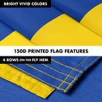Load image into Gallery viewer, G128 Flag Pole 6FT Silver Tangle Free &amp; Ukraine Ukrainian Flag 3x5 Ft Combo Printed 150D Polyester