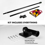 Load image into Gallery viewer, G128 Combo Pack: 5 Ft Tangle Free Aluminum Spinning Flagpole (Black) &amp; Maryland MD State Flag 2x3 Ft, ToughWeave Series Embroidered 300D Polyester  Pole with Flag Included