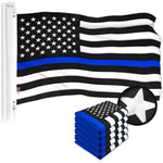 Load image into Gallery viewer, G128 5 Pack: Thin Blue Line Flag  20x30 In  ToughWeave Series Embroidered 300D Polyester  Duty and Honor Flag, Embroidered Design, Indoor/Outdoor, Brass Grommets