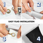 Load image into Gallery viewer, G128  6 Feet Tangle Free Spinning Flagpole (Silver) All Black USA American Flag Brass Grommets Embroidered 3x5 ft (Flag Included) Aluminum Flag Pole
