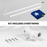 Load image into Gallery viewer, G128 Combo Pack: 5 Ft Tangle Free Aluminum Spinning Flagpole (White) &amp; North Carolina State Flag 2.5x4 Ft, ToughWeave Series Embroidered 300D Polyester  Pole with Flag Included