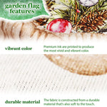 Load image into Gallery viewer, G128 Combo Pack: Garden Flag Stand Black 36 in x 16 in &amp; Garden Flag Winter Decoration Mittens with Evergreen Arrangement 12x18 DoubleSided Blockout Fabric
