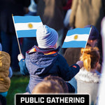 Load image into Gallery viewer, G128 12 Pack Handheld Argentina Argentinian Stick Flags  12x18 In  Printed 150D Polyester, Country Flag, Solid Wooden Stick, Spear Gold Tip
