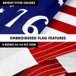 Load image into Gallery viewer, G128 Combo Pack: 5 Ft Tangle Free Aluminum Spinning Flagpole (Black) &amp; Bennington 76 Flag 2.5x4 Ft, ToughWeave Series Embroidered 300D Polyester  Pole with Flag Included