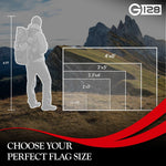 Load image into Gallery viewer, G128 Combo Pack: American USA Flag 2.5x4 Ft &amp; Christian Flag 2.5x4 Ft, Both Embroidered SPUN Polyester, Indoor/Outdoor, Brass Grommets