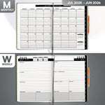Load image into Gallery viewer, 2025 2026 HARDCOVER Leather Planner Weekly &amp; Monthly   8.5x11 Inches   Academic Planner Business Personal or Student   Pen Holder Thick Paper July 2025   June 2026 (Dark Grey)