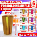 Load image into Gallery viewer, 6 Pcs Aluminum Tumblers 15 oz   Lightweight Durable and Reusable Metal Cups  Vibrant Festive Colors for Hot and Cold Beverages  Sturdy Anodized Design for Parties and Outdoor Use  Hand Wash Only