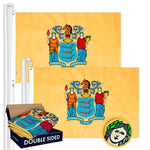 Load image into Gallery viewer, New Jersey NJ State Flag 3x5 Ft 2Pack Doublesided Embroidered Polyester By G128