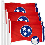Load image into Gallery viewer, G128 3 Pack: Tennessee TN State Flag  1x1.5 Ft  ToughWeave Series Embroidered 300D Polyester  Embroidered Design, Indoor/Outdoor, Brass Grommets