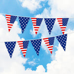 Load image into Gallery viewer, G128 American USA Pennant Banner  Flag 7 x 8 Inch, Full String 9.8 Feet  Printed 150D Polyester, Decorations For Bar, School, Festival Events Celebration (Total 10 PCS)