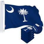 Load image into Gallery viewer, G128 5 Pack: South Carolina SC State Flag  2.5x4 Ft  StormFlyer Series Embroidered 220GSM Spun Polyester  Embroidered Design, Indoor/Outdoor, Brass Grommets, Heavy Duty, All Weather