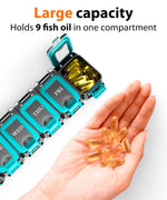 Load image into Gallery viewer, Weekly Pill Organizer 1 time a Day Pill Box 7 Day with Enhanced Waterproof Seal Large compartments Hold Big Vitamins &amp; Supplements Upgraded Locking lids for Home &amp; Travel use Durable Hard case