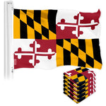 Load image into Gallery viewer, G128 5 Pack: Maryland MD State Flag  3x5 Ft  LiteWeave Pro Series Printed 150D Polyester  Indoor/Outdoor, Vibrant Colors, Brass Grommets, Thicker and More Durable Than 100D 75D Polyester