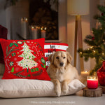 Load image into Gallery viewer, G128 Christmas Decoration Elegant Pine Spruce Waterproof Throw Pillow Covers  18 x 18 in  Set of 4, Beautiful Cushion Covers for Christmas Sofa Couch Decoration