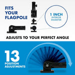 Load image into Gallery viewer, Combo Pack 5 Ft Tangle Free Aluminum Spinning Flagpole Black Solid Violet Color