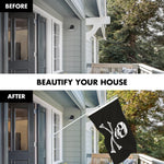 Load image into Gallery viewer, G128 Combo Pack: 5 Ft Tangle Free Aluminum Spinning Flagpole (White) &amp; Pirate Jolly Roger Bones Flag 2x3 Ft, ToughWeave Series Embroidered 300D Polyester  Pole with Flag Included