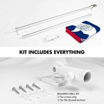 Load image into Gallery viewer, G128 Combo Pack: 6 Ft Tangle Free Spinning Flagpole (Silver) &amp; Wyoming Flag 3x5 Ft Printed 150D Polyester, Brass Grommets (Flag Included) Aluminum Flag Pole