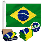 Load image into Gallery viewer, Brazil Brazilian Flag 3x5 Ft 5Pack Doublesided Embroidered Polyester By G128