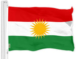 Load image into Gallery viewer, G128 Kurdistan Region Flag  3x5 Ft  LiteWeave Pro Series Printed 150D Polyester  Country Flag, Indoor/Outdoor, Vibrant Colors, Brass Grommets, Thicker and More Durable Than 100D 75D Polyester