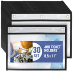 Load image into Gallery viewer, 30 Pack Horizontal Job Ticket Holders 8.5x11   Landscape Shop Ticket Holders 8 1 2 x 11   Work Order Plastic Sleeves for Documents   Dry Erase Pocket Sleeves   Dry Erase Sleeves Clear Pocket Sleeves