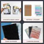 Load image into Gallery viewer, Aesthetic Planner Academic Year July 2024 June 2025 8.5 x11 with Weekly and Monthly Calendar pages Daily Planner for Office Teacher Student Work (Black)