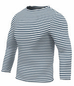 Load image into Gallery viewer, Dark Blue Sailor TShirt Striped Long Sleeved Telnyashka Тельняшка (XL)