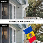 Load image into Gallery viewer, Combo Pack 6 Ft Tangle Free Spinning Flagpole Silver Moldova Flag 3x5 Ft