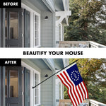 Load image into Gallery viewer, G128 Combo Pack: 5 Ft Tangle Free Aluminum Spinning Flagpole (Black) &amp; Betsy Ross 1776 Flag 2.5x4 Ft, ToughWeave Series Embroidered 300D Polyester  Pole with Flag Included