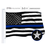 Load image into Gallery viewer, Thin Blue Line Flag 210D Embroidered Polyester 2x3 Ft