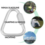 Load image into Gallery viewer, Set of 5 Carabiners for Ninja Slackline. Triangle Shaped Quick Links for Ninja Slackline. Large 5 16  (M8 80mm)
