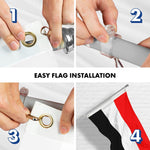 Load image into Gallery viewer, Flag Pole 6FT Silver Tangle Free &amp; Yemen Yemeni Flag 3x5 Ft Combo Printed 150D Polyester By G128