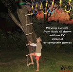 Load image into Gallery viewer, Wooden Rope Ladder for Kids with Ground anchoring Length 6.5'(2m) Width 16 (40cm) Outdoor or Indoor Climbing Rope Ladder for Ninja Slackline Backyard Playground Home Gym Park Treehouse