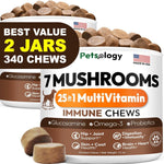 Load image into Gallery viewer, 2 Pack Turkey Tail Mushroom for Dogs 340 Chews Lion’s Mane Shiitake Reishi Buddy Immune Support Guard Mushroom Supplement for Dogs with Glucosamine, Health Vitamins Multivitamin