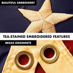 Load image into Gallery viewer, G128 Combo Pack: 6 Ft Tangle Free Aluminum Spinning Flagpole (Black) &amp; Betsy Ross 1776 TeaStained Flag 3x5 Ft, ToughWeave Pro Series Embroidered 420D Polyester  Pole with Flag Included