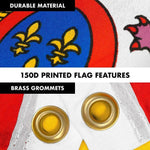 Load image into Gallery viewer, G128 Combo Pack: 6 Feet Tangle Free Spinning Flagpole (Silver) Spain Spanish Flag 3x5 ft Printed 150D Brass Grommets (Flag Included) Aluminum Flag Pole