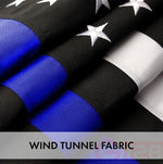 Load image into Gallery viewer, Thin Blue Line Flag 2x3FT 3Pack Embroidered Spun Polyester By G128