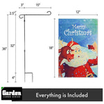 Load image into Gallery viewer, G128 Combo Pack: Garden Flag Stand Black 36x16 Inch &amp; Garden Flag Merry Christmas Santa with Reindeer Selfie 12x18 Inch