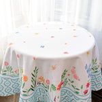 Load image into Gallery viewer, Floral Color Round Tablecloth 60 inch Diameter Non Iron Stain Resistant