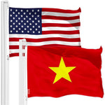 Load image into Gallery viewer, G128 Combo Pack: American USA Flag 3x5 Ft &amp; Vietnam Flag 3x5 Ft, Both Printed 150D Polyester, Indoor/Outdoor, Brass Grommets