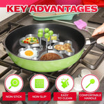 Load image into Gallery viewer, 5 Pcs Pancake Mold Set – Stainless Steel Pancake Molds for Griddle with Fun Shapes Comfortable Handles and Non Slip Design – Egg Shaper for Frying Pan With Silicone Brush for Easy Use &amp; Cleaning