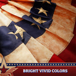 Load image into Gallery viewer, G128  5 Pack: USA Tea Stained Pleated Fan Flag 3x6FT Embroidered Polyester Stars and Stripes