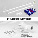 Load image into Gallery viewer, G128 Combo Pack: 6 Feet Tangle Free Spinning Flagpole (White) Trump No More Bullshit Flag 3x5 ft Printed 150D Brass Grommets (Flag Included) Aluminum Flag Pole