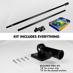 Load image into Gallery viewer, G128 Combo Pack: 6 Ft Tangle Free Aluminum Spinning Flagpole (Black) &amp; New York NY State Flag 3x5 Ft, LiteWeave Pro Series Printed 300D Polyester  Pole with Flag Included