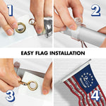 Load image into Gallery viewer, G128 Combo Pack: 6 Ft Tangle Free Aluminum Spinning Flagpole (Silver) &amp; 2nd Amendment American Flag 3x5 Ft, LiteWeave Pro Series Printed 150D Polyester  Pole with Flag Included