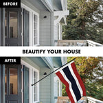 Load image into Gallery viewer, G128 Combo Pack: 6 Feet Tangle Free Spinning Flagpole (Black) Thailand Thai Flag 3x5 ft Printed 150D Brass Grommets (Flag Included) Aluminum Flag Pole