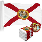 Load image into Gallery viewer, G128 5 Pack: Florida FL State Flag  4x6 Ft  ToughWeave Series Embroidered 210D Polyester  Embroidered Design, Indoor/Outdoor, Vibrant Colors, Brass Grommets